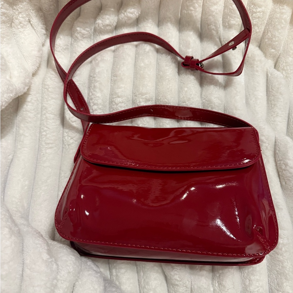 Red Patent Leather Crossbody Bag